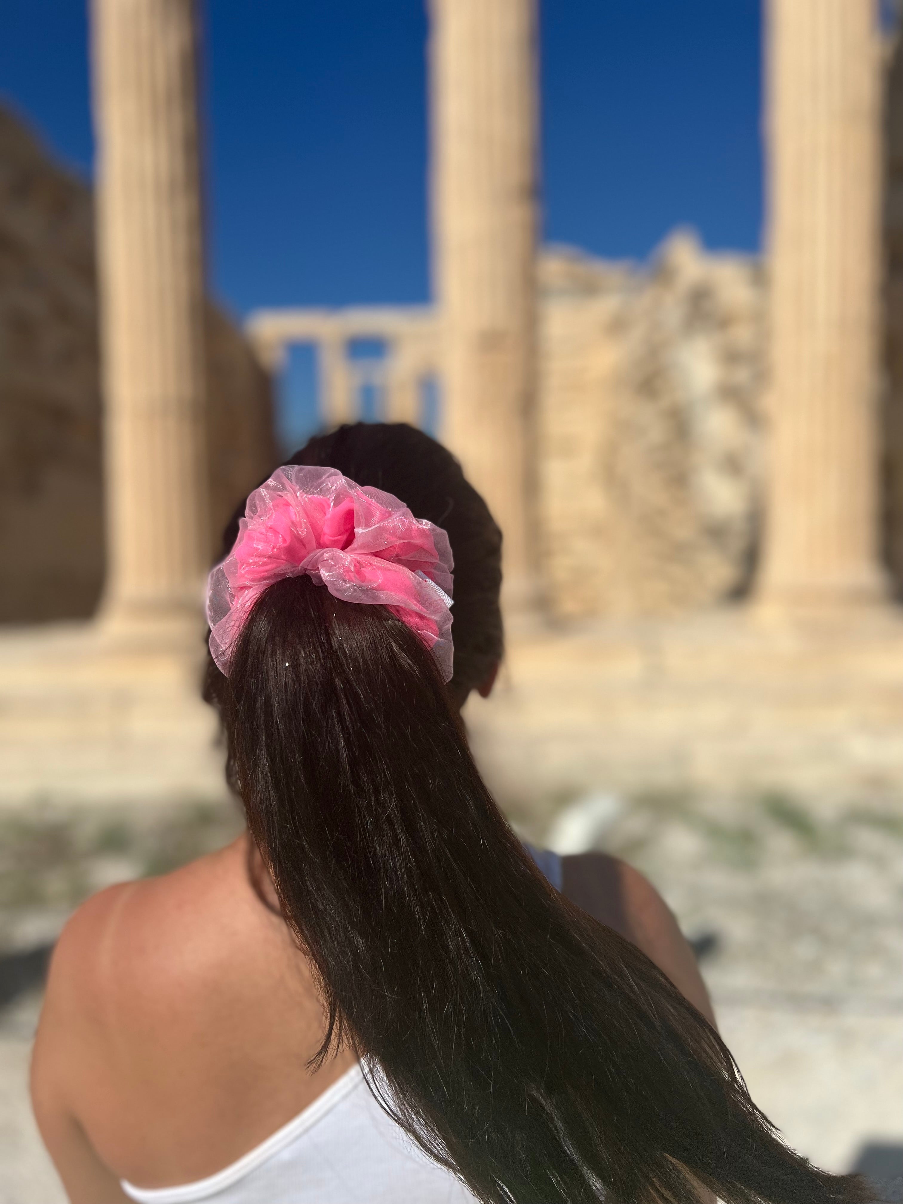 Scrunchie Doble fucsia