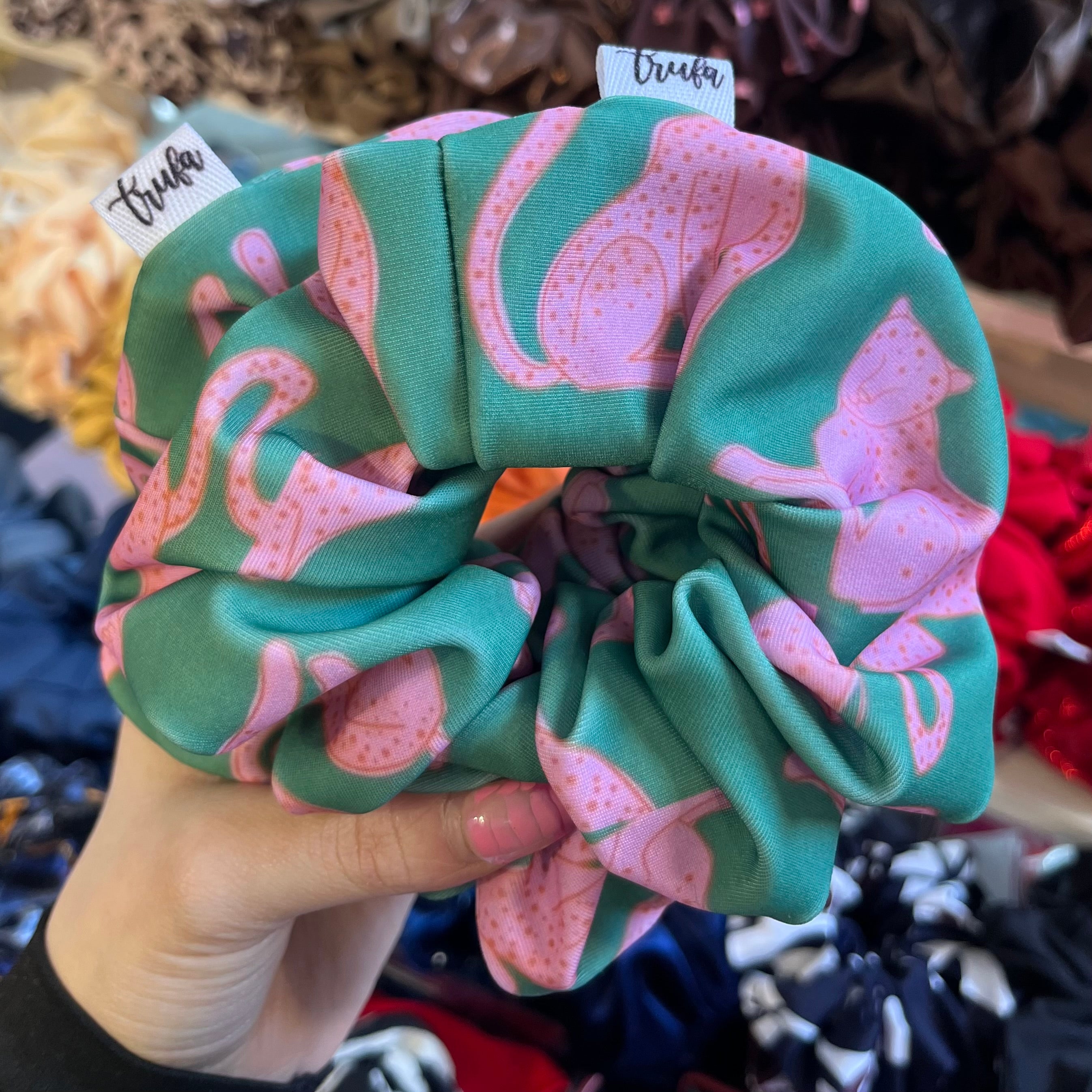Scrunchie cheetah verde