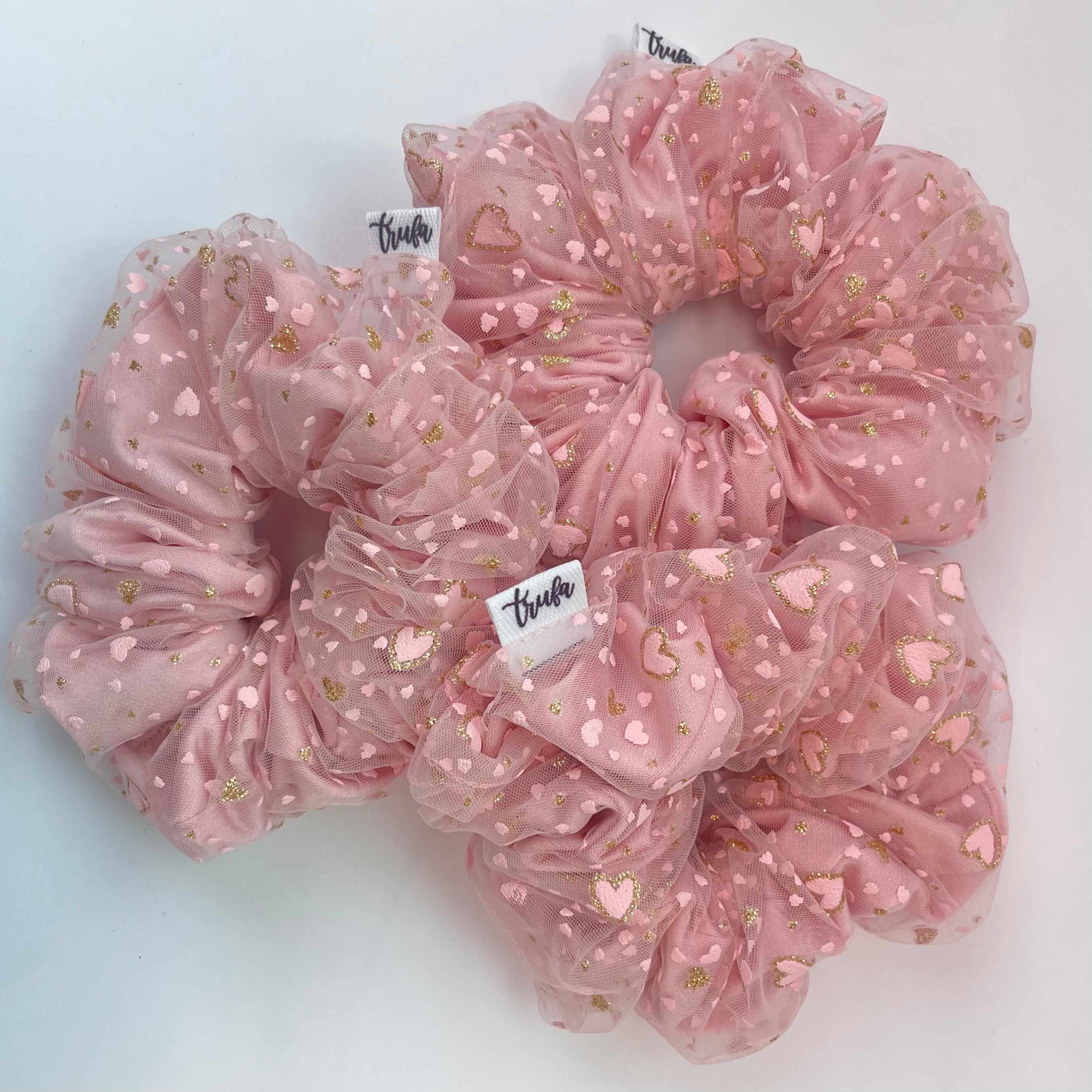 Scrunchie doble corazones