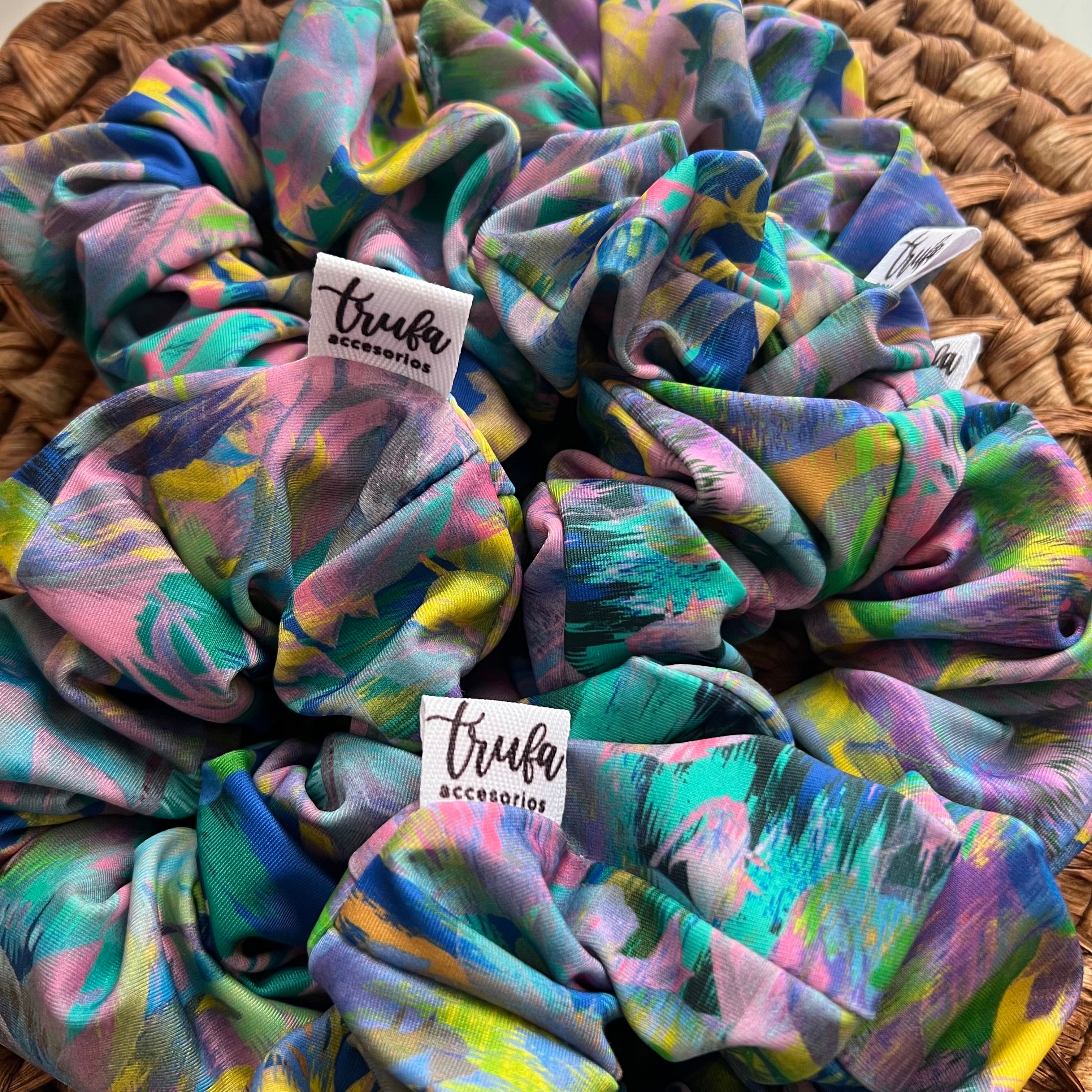 Scrunchie tribal azul