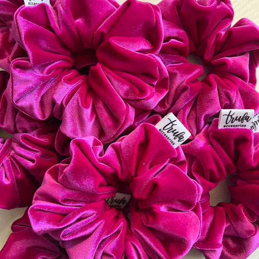 Scrunchie fucsia velvet
