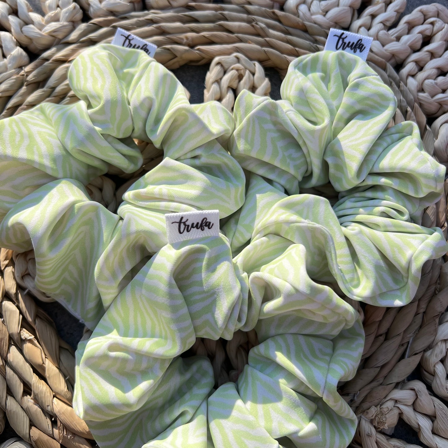 Scrunchie cebra verde