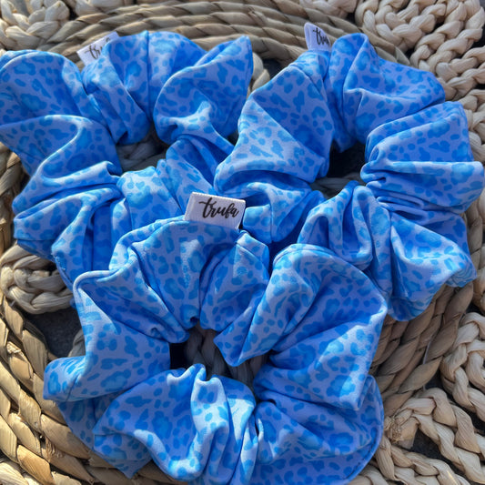 Scrunchie print azul claro