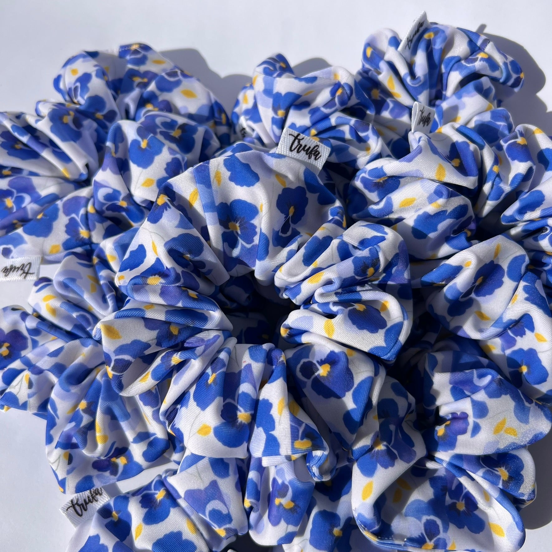 Scrunchie Flores azul