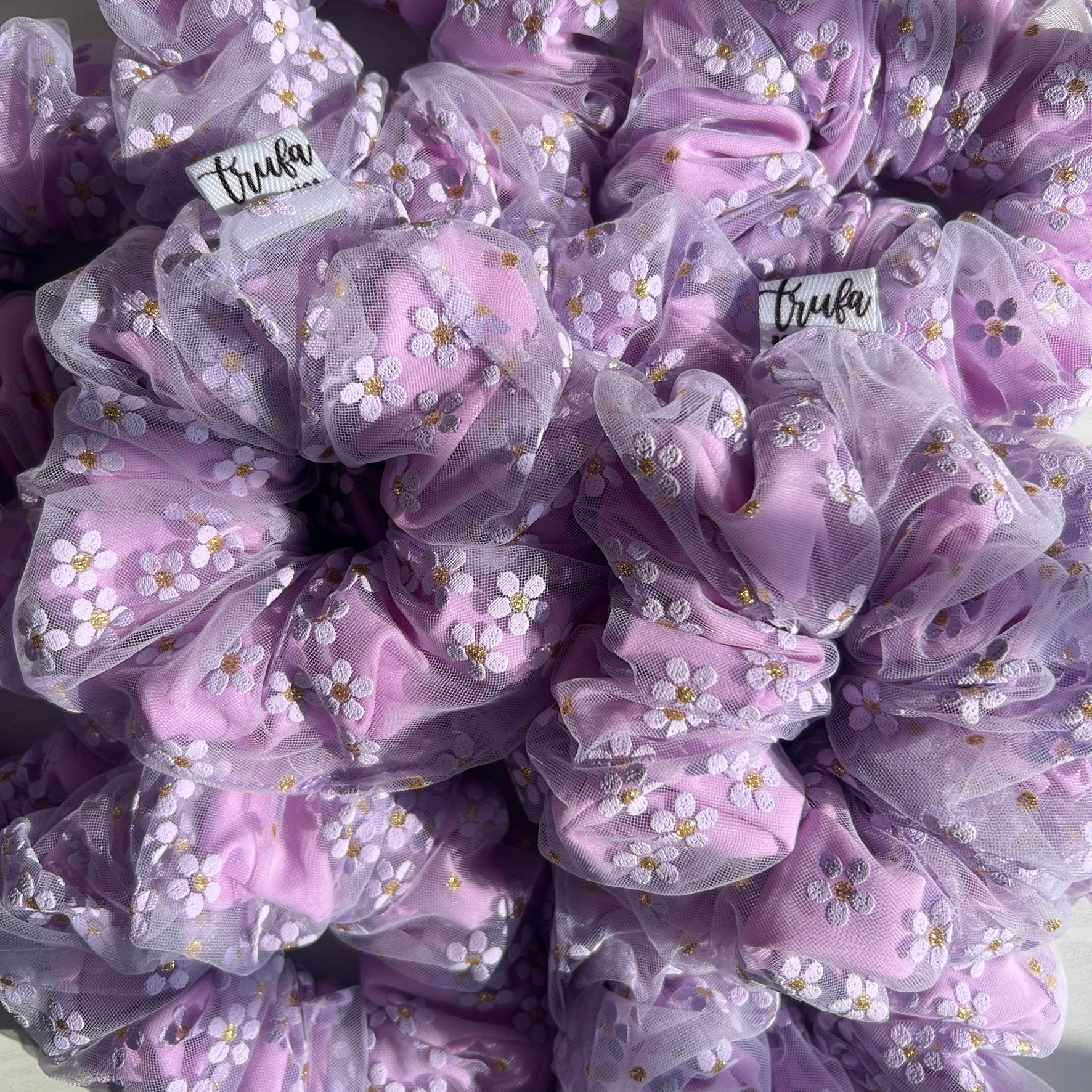 Scrunchie Doble Margaritas Lila