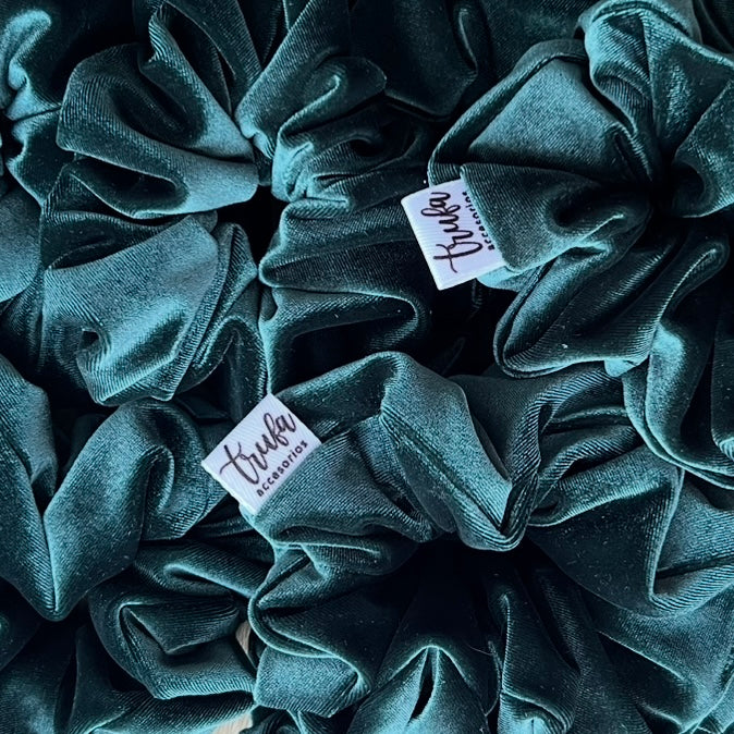 Scrunchie Velvet Verde Botella