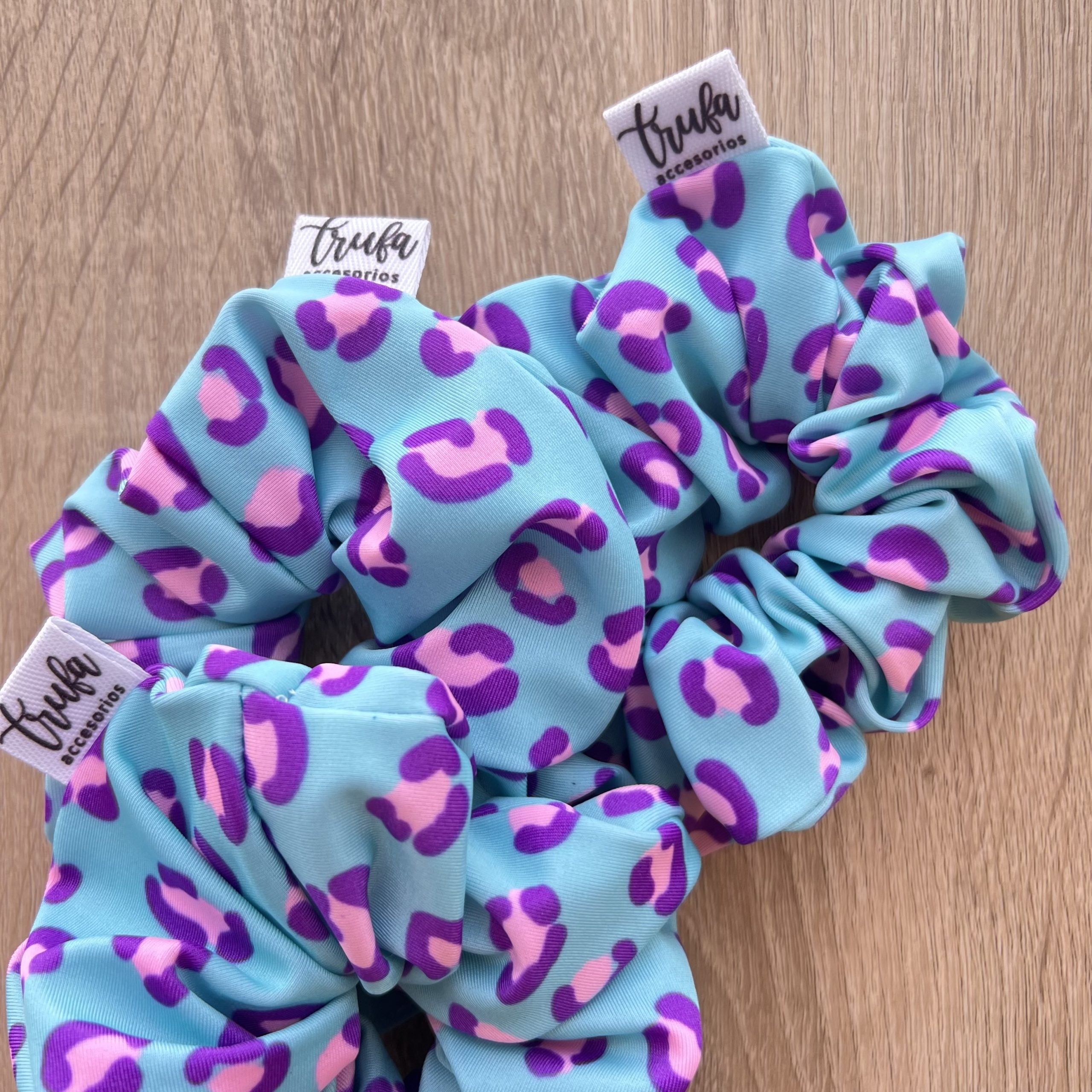 Scrunchie Print Celeste y Lila